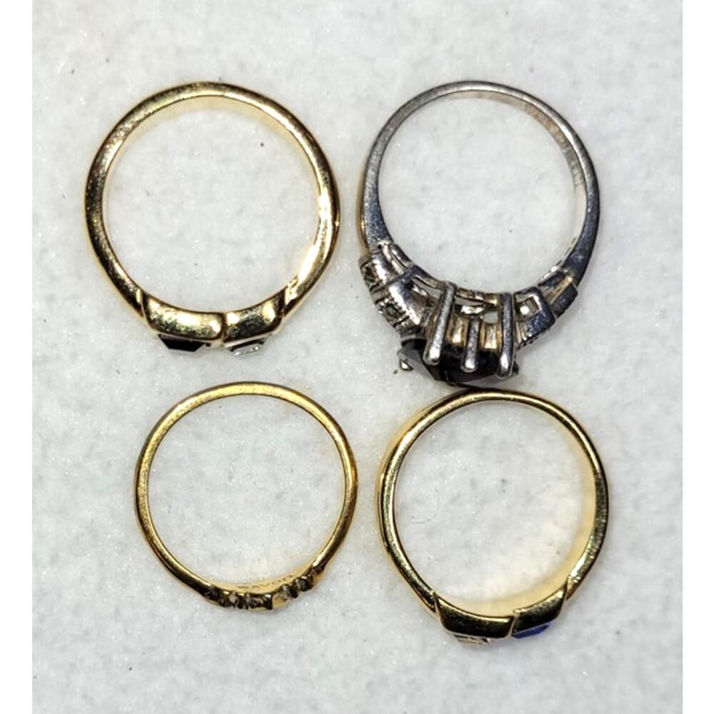 4 Pc Ring Lot Signed Avon Premier Designs 3 Size 8 1 Size 7 Blue Purple Maroon - Picture 6 of 6